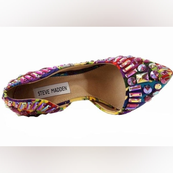 Steve Madden Multicolor Embellished Rhinestones pumps heels sz.7.5 - Picture 6 of 13